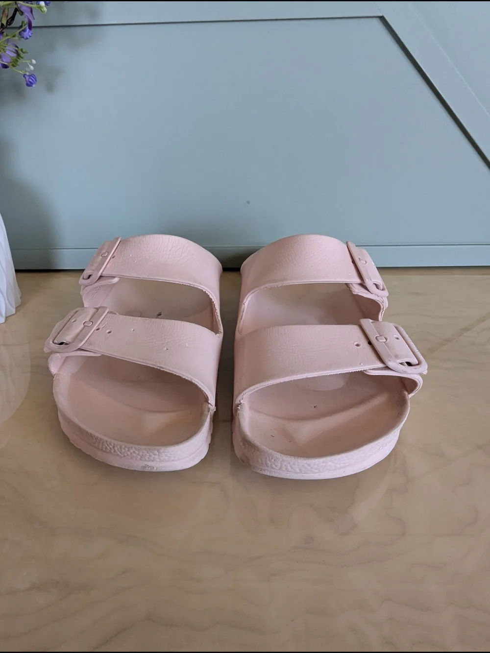 Birkenstock Two-Buckle Slide Sandals - Light Pink